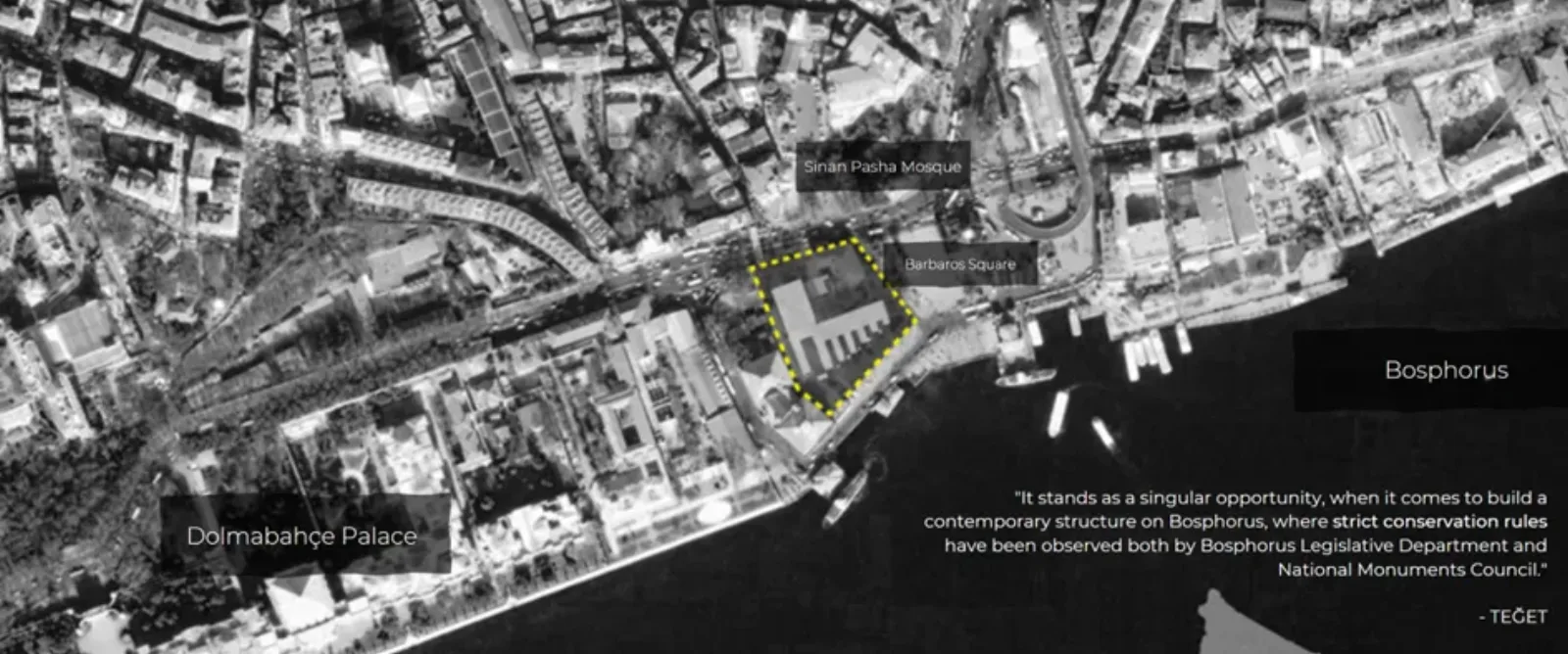 Strategic location alongside Bosphorus